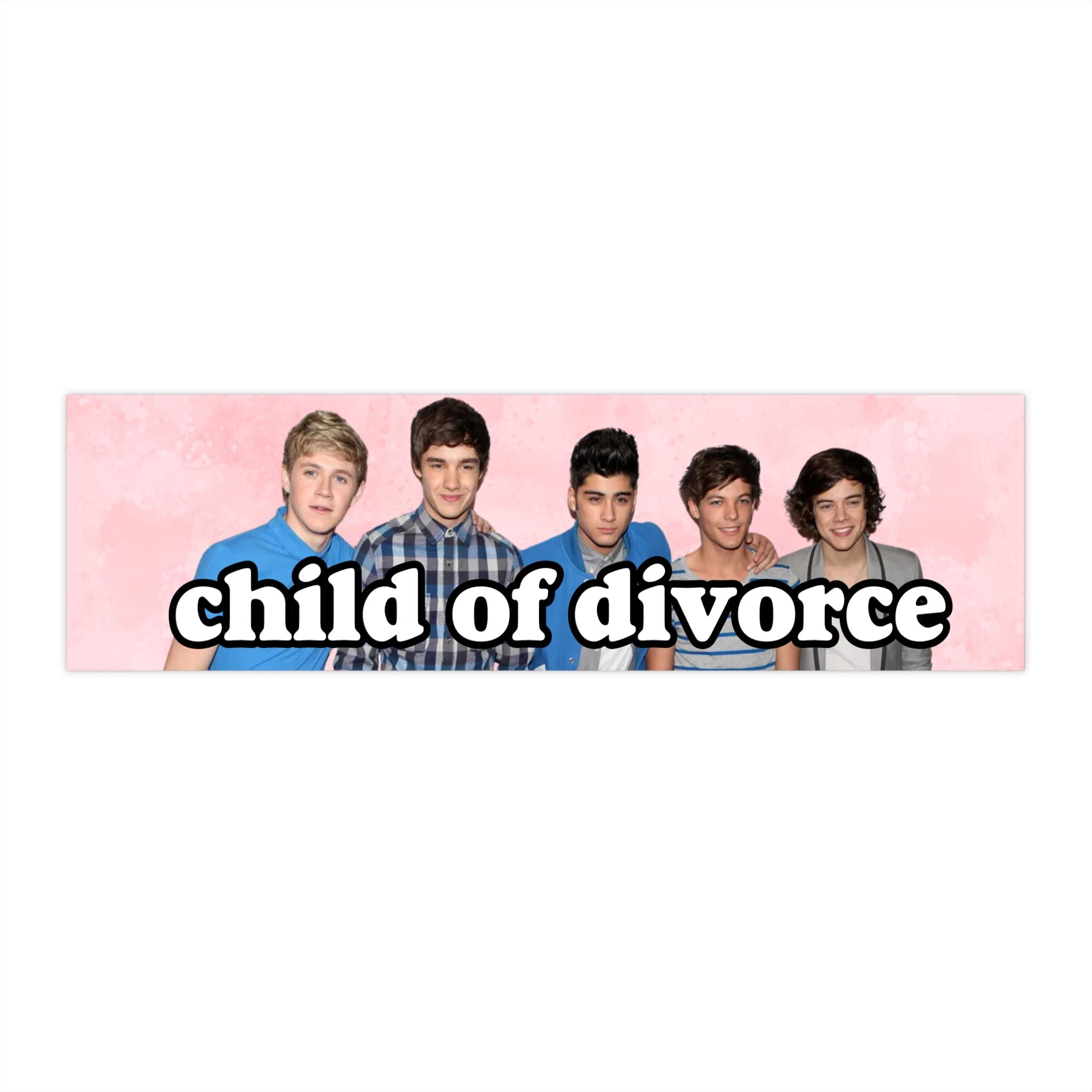 1 Direction Child of Divorce _ Bumper Sticker AND Magnet _ Funny Meme Sticker _ 8.7'' X 2.7'' _ Waterproof Quality