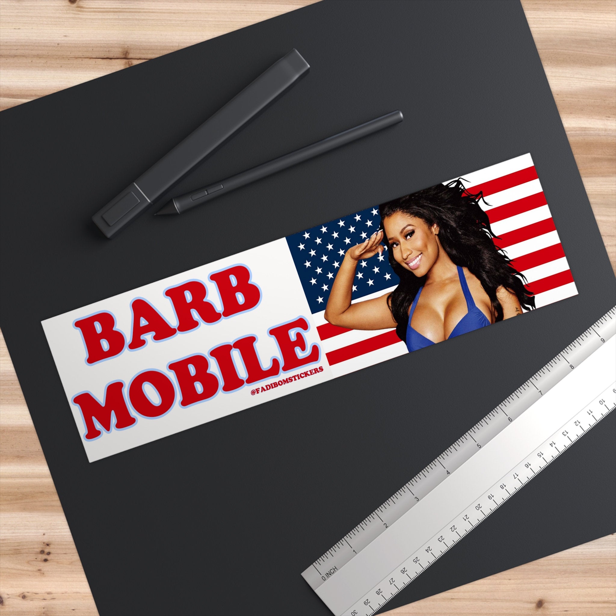 BARB MOBILE _ Bumper Sticker AND Magnet _ Funny Meme Sticker _ 8.7'' X 2.7'' _ Waterproof Premium Quality